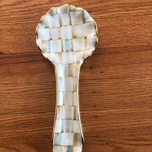MacKenzie-Childs parchment check spoon rest